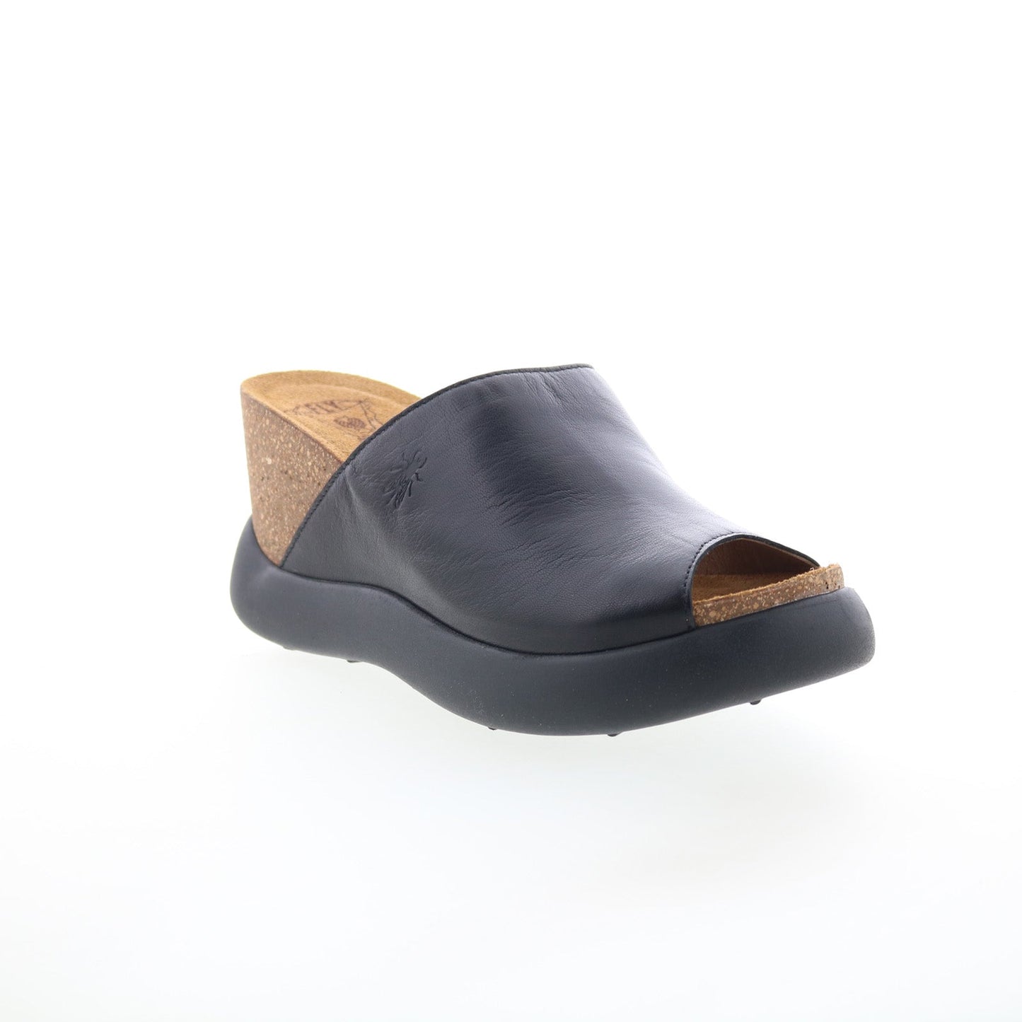 Fly London Gino GINO966FLY-000 Womens Black Leather Slides Sandals Shoes