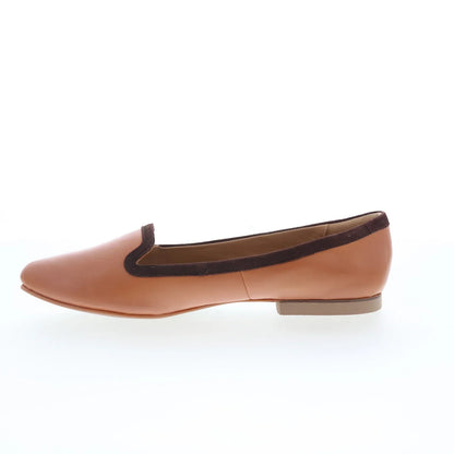 Trotters Hannah T2270-215 Womens Brown Leather Slip On Loafer Flats Shoes