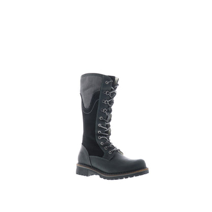 Bos. & Co. Harrison Womens Black Leather Lace Up Casual Dress Boots