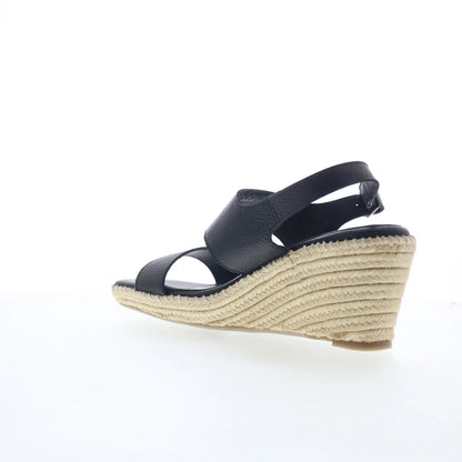 Softwalk Hartley S2309-001 Womens Black Leather Wedges Sandals Shoes