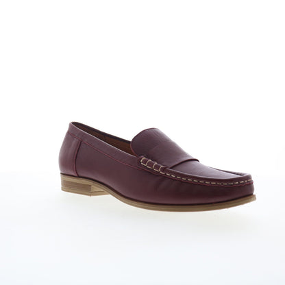 Miz Mooz Issy Womens Burgundy Leather Slip On Loafer Flats Shoes
