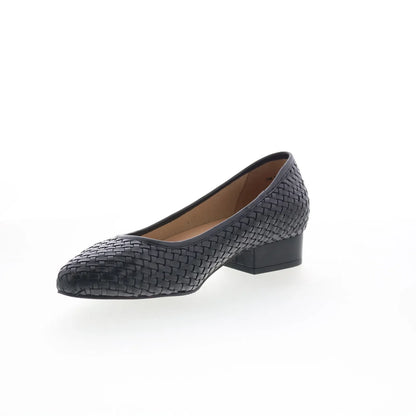 Trotters Jade T2269-001 Womens Black Leather Slip On Pumps Heels Shoes