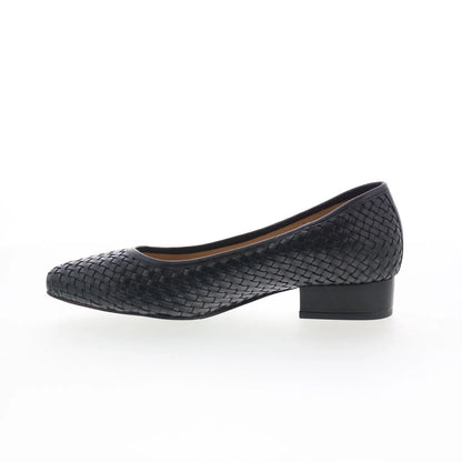 Trotters Jade T2269-001 Womens Black Leather Slip On Pumps Heels Shoes