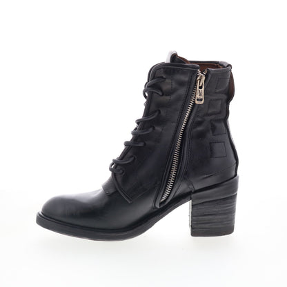 A.S. 98 Jalen Womens Black Leather Lace Up Ankle & Booties Boots