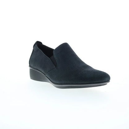 Revere Jamaica Womens Black Leather Slip On Loafer Flats Shoes