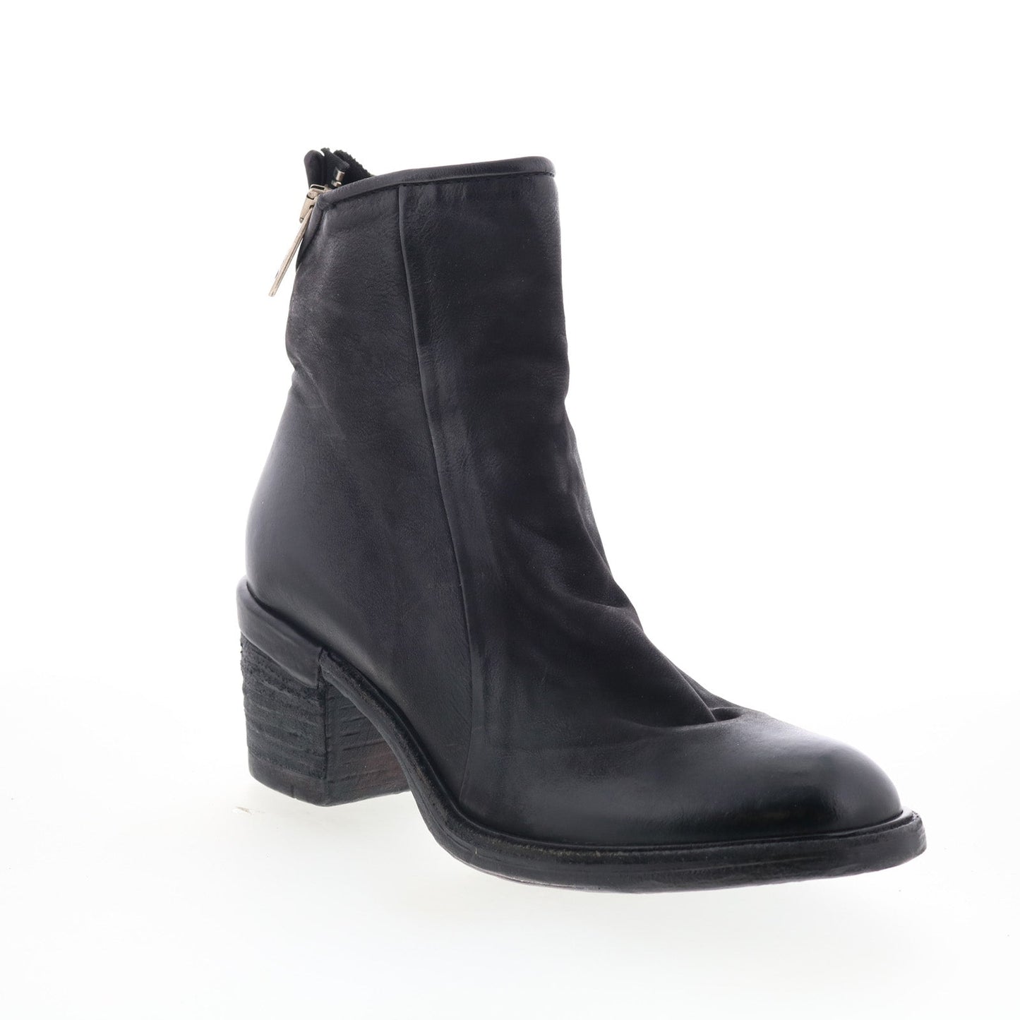 A.S. 98 Jase Womens Black Leather Zipper Ankle & Booties Boots