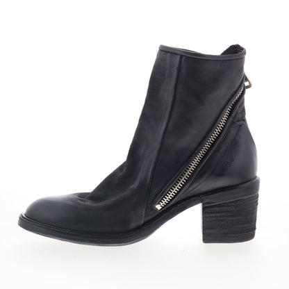 A.S. 98 Jase Womens Black Leather Zipper Ankle & Booties Boots
