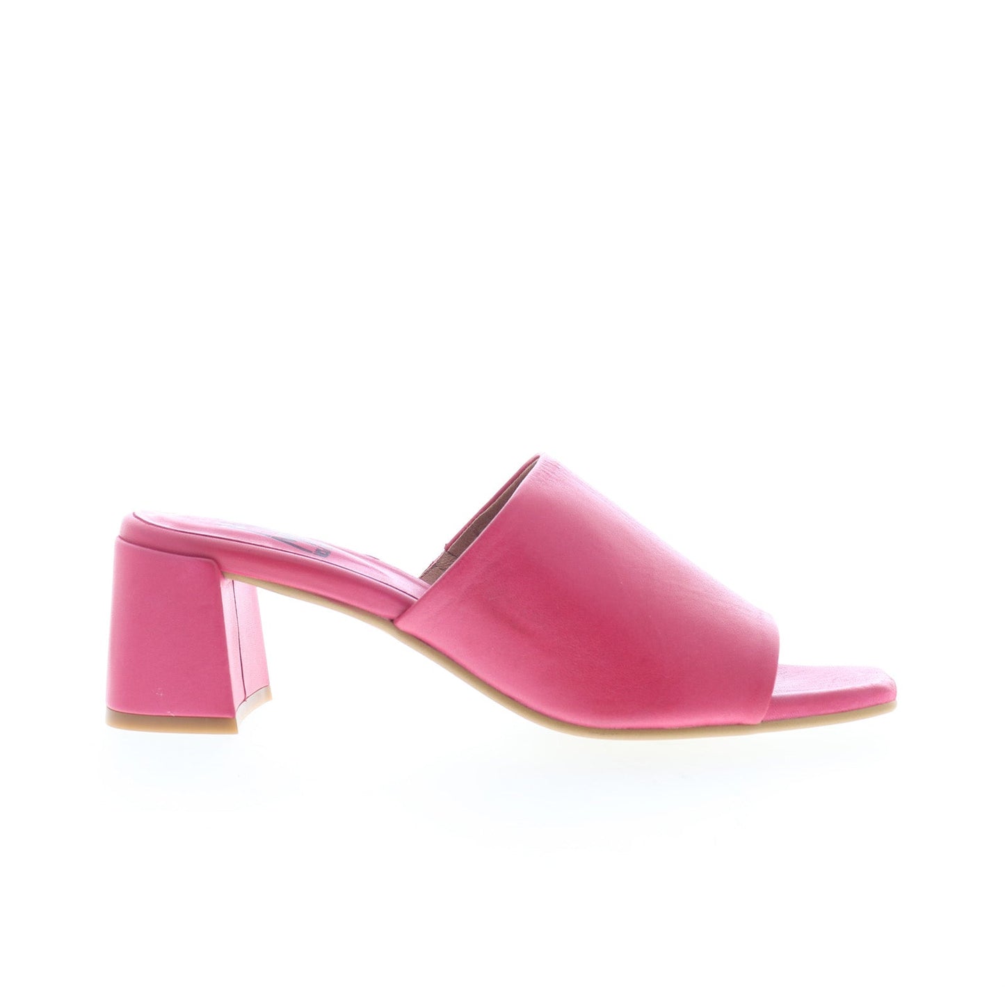 Miz Mooz Kaye Womens Pink Leather Slip On Heeled Sandals Shoes