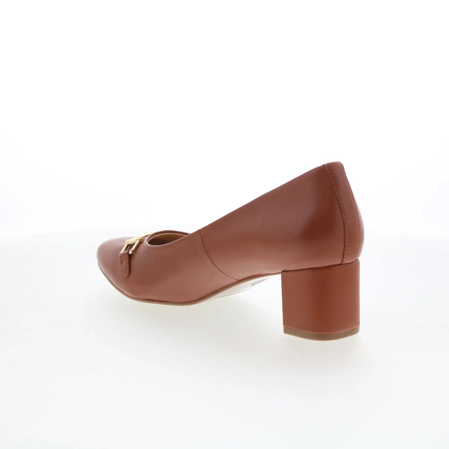 Trotters Kenzie T2259-215 Womens Brown Leather Slip On Pumps Heels Shoes
