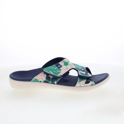 Spenco Kholo 2 Luau SP1027NVY Womens Blue Synthetic Strap Slides Sandals Shoes