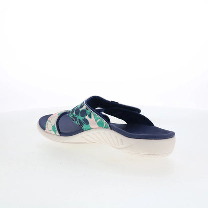 Spenco Kholo 2 Luau SP1027NVY Womens Blue Synthetic Strap Slides Sandals Shoes