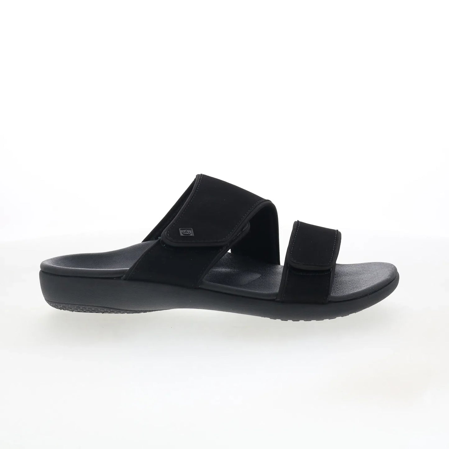 Spenco Kholo Nuevo SP1064BLK Womens Black Wide Slides Sandals Shoes