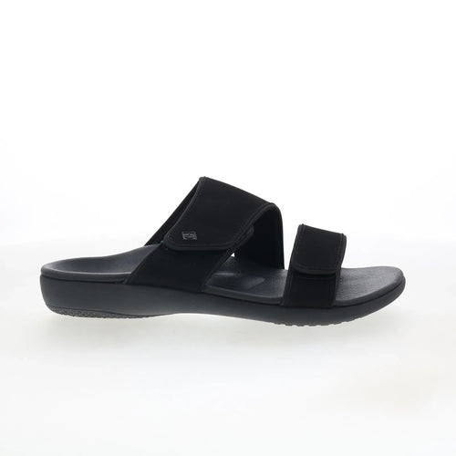 Spenco Kholo Nuevo SP1064BLK Womens Black Wide Slides Sandals Shoes