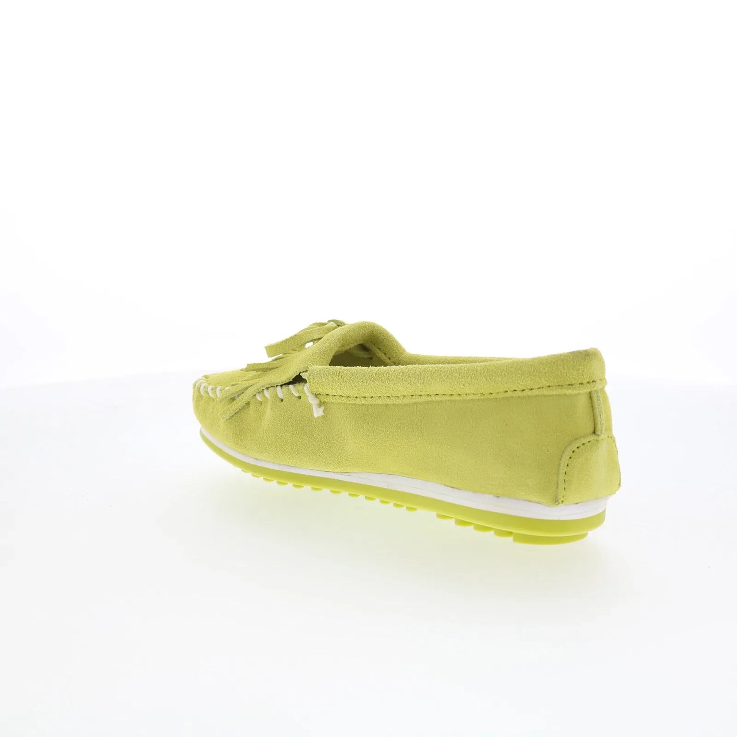 Minnetonka Kilty Plus 4332 Womens Green Suede Slip On Loafer Flats Shoes