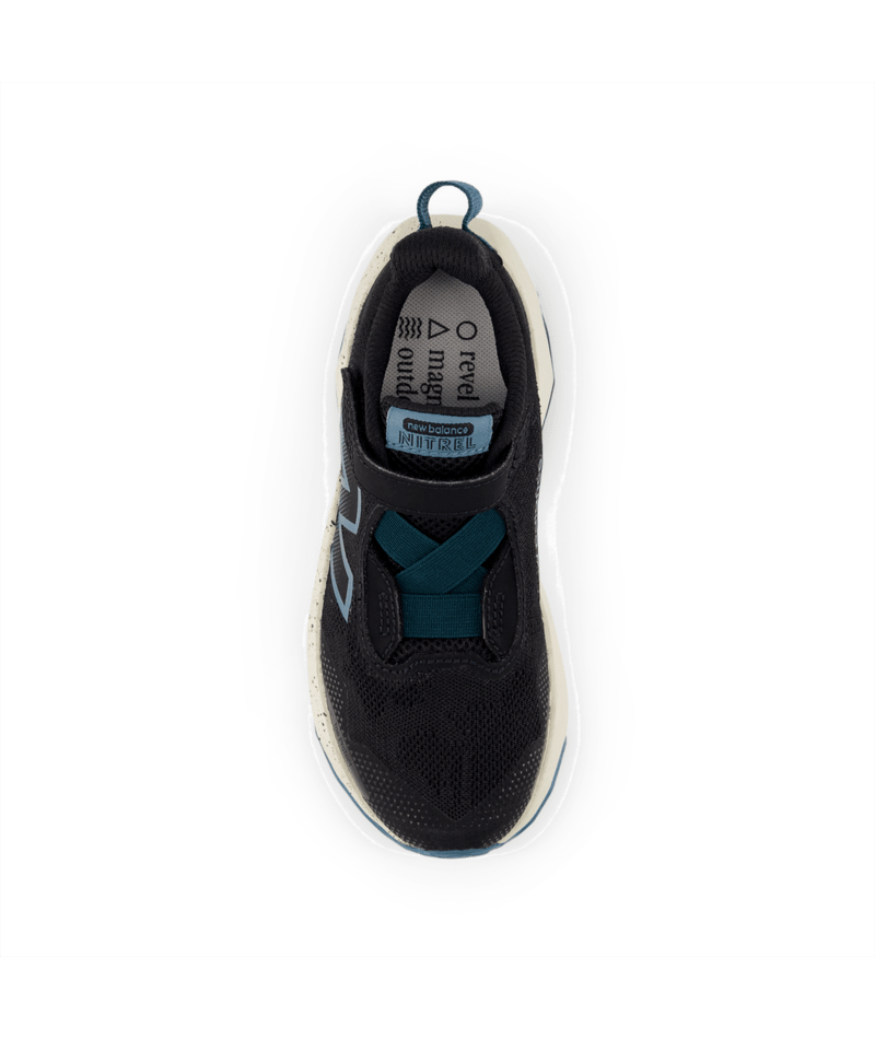 New Balance Kid's DynaSoft Nitrel Bungee Lace with Top Strap Shoe Black/Timberwolf