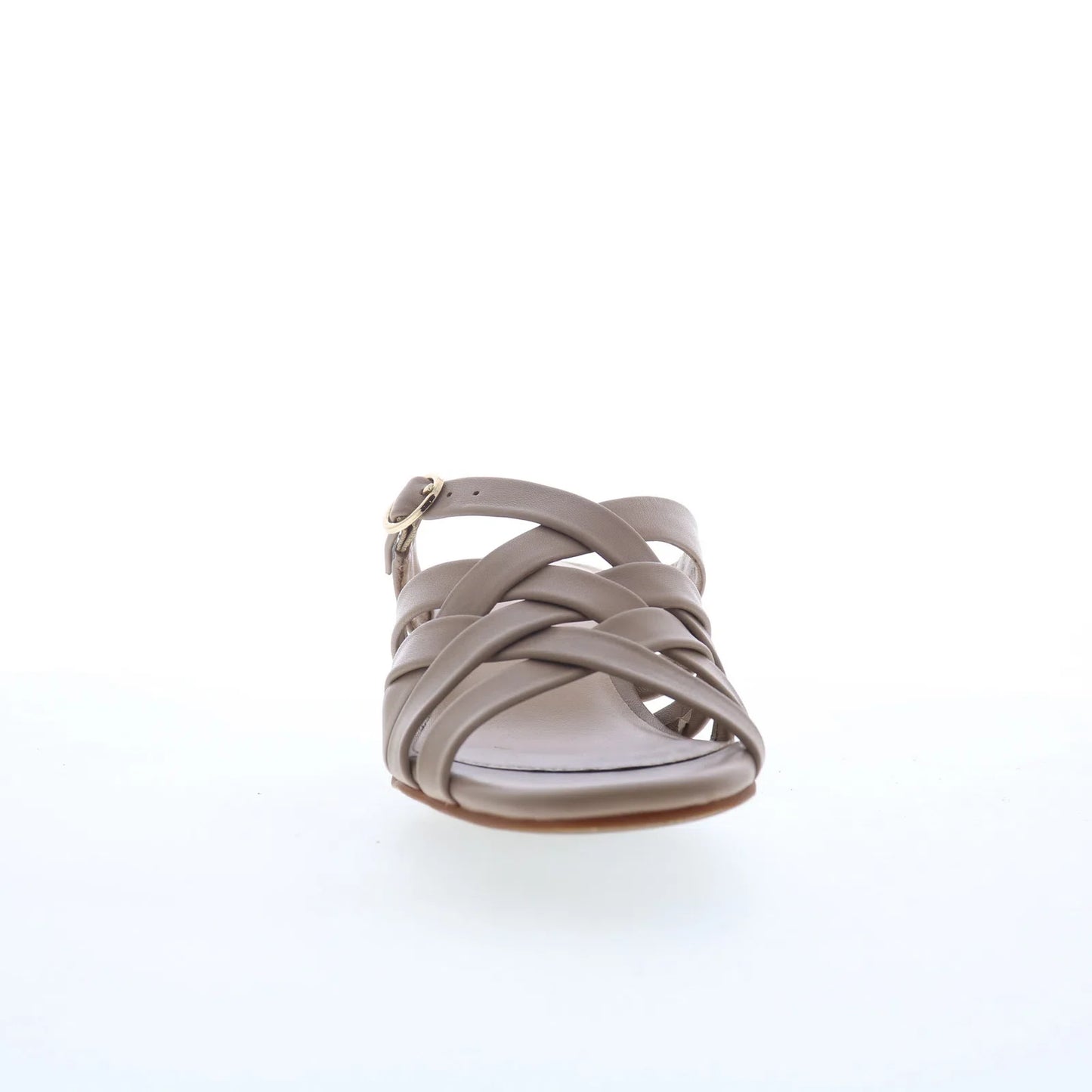Trotters Lauri T2406-117 Womens Beige Leather Slip On Heeled Sandals Shoes