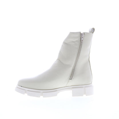 Bos. & Co. Lock Womens Beige Leather Zipper Casual Dress Boots