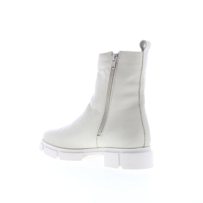 Bos. & Co. Lock Womens Beige Leather Zipper Casual Dress Boots