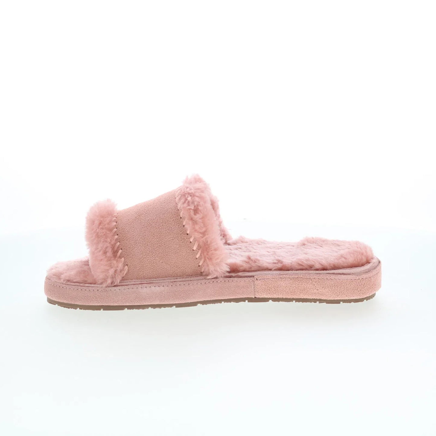 Minnetonka Loni 40993 Womens Pink Suede Slip On Slides Slippers Shoes