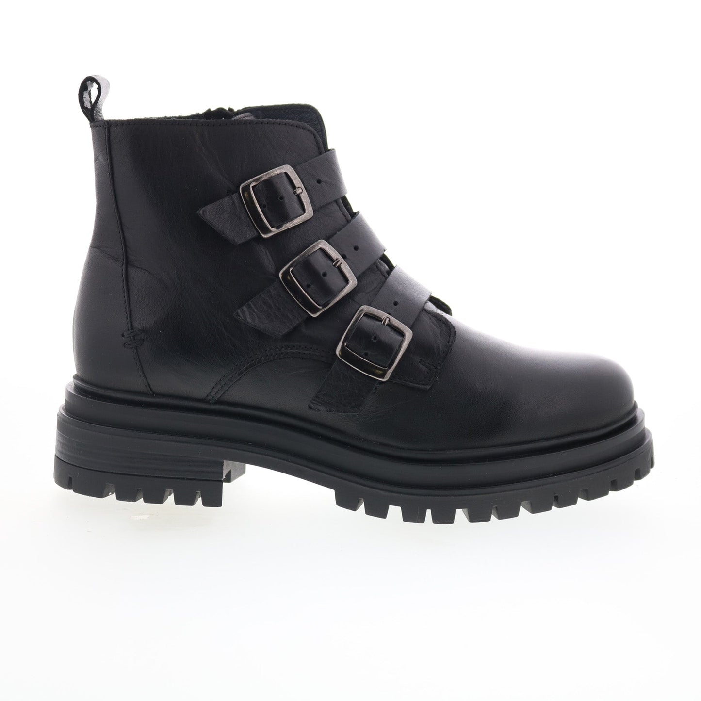 Miz Mooz Lorra Womens Black Leather Zipper Casual Dress Boots