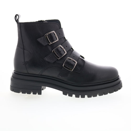 Miz Mooz Lorra Womens Black Leather Zipper Casual Dress Boots