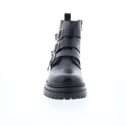 Miz Mooz Lorra Womens Black Leather Zipper Casual Dress Boots