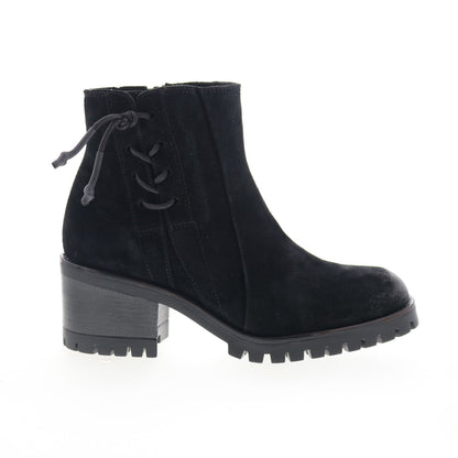 Miz Mooz Maiden Womens Black Suede Zipper Ankle & Booties Boots