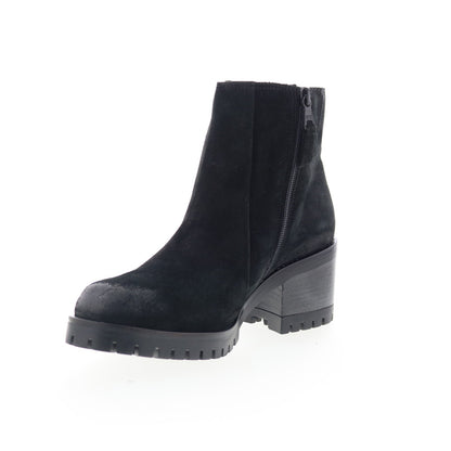 Miz Mooz Maiden Womens Black Suede Zipper Ankle & Booties Boots