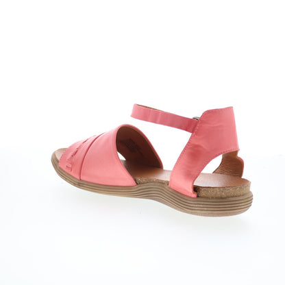 Miz Mooz Marabel Womens Pink Leather Hook & Loop Strap Sandals Shoes