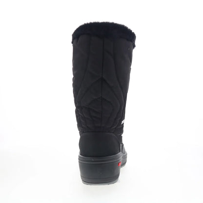 Pajar Marcie 78178 Womens Black Canvas Lace Up Mid Calf Boots
