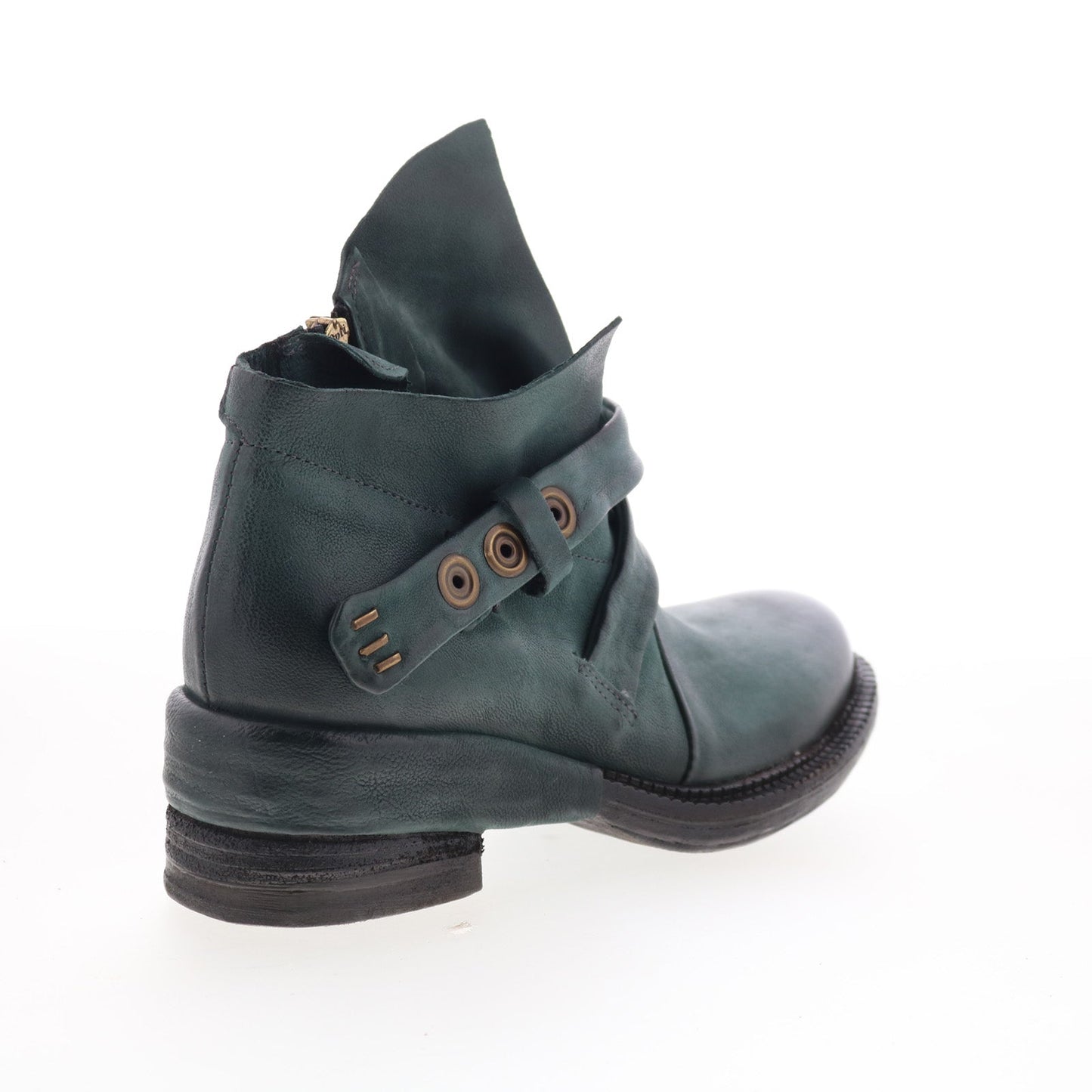 A.S. 98 Martina Womens Green Leather Zipper Ankle & Booties Boots