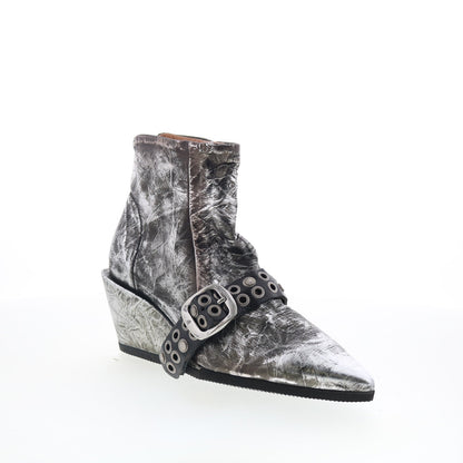 A.S. 98 Maxie Womens Silver Leather Zipper Ankle & Booties Boots