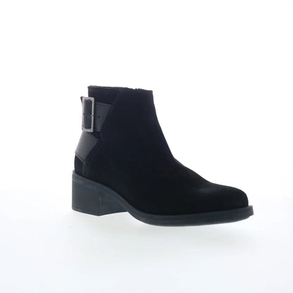 Clarks Memi Buckle 26167856 Womens Black Suede Zipper Casual Dress Boots