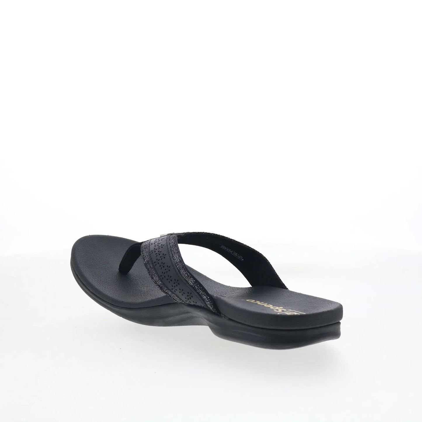 Spenco Miramar SP1223BLK Womens Black Synthetic Flip-Flops Sandals Shoes