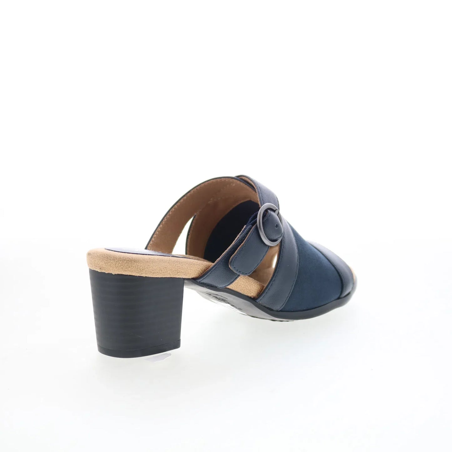 Trotters Mitzie T2515-400 Womens Blue Leather Slip On Heeled Sandals Shoes