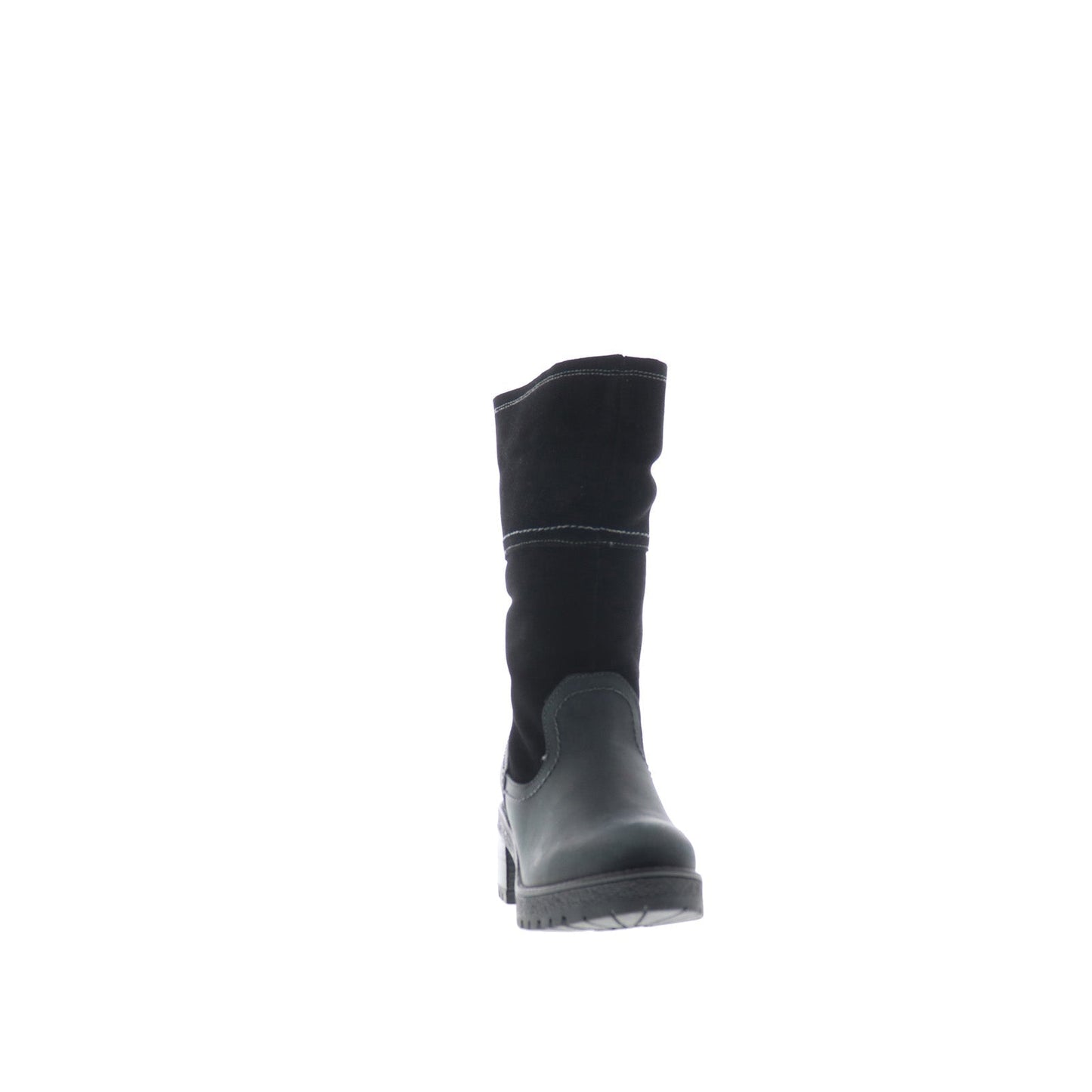 Bos. & Co. Motive Womens Black Suede Zipper Mid Calf Boots
