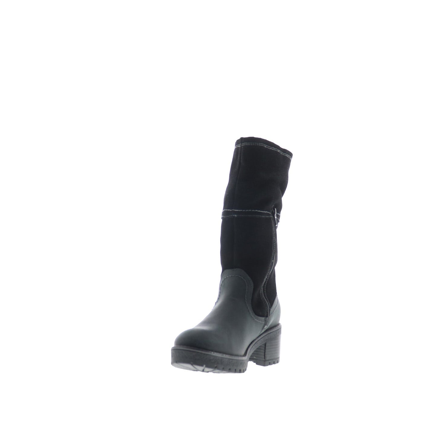 Bos. & Co. Motive Womens Black Suede Zipper Mid Calf Boots