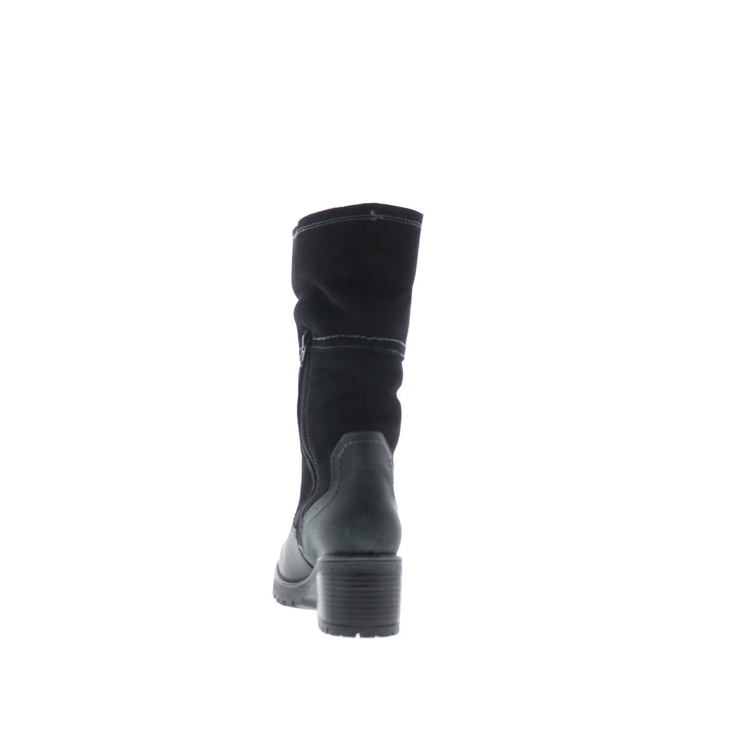 Bos. & Co. Motive Womens Black Suede Zipper Mid Calf Boots