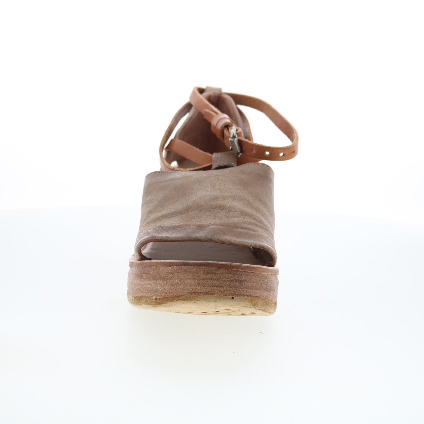 A.S. 98 Nino Womens Brown Leather Hook & Loop Wedges Sandals Shoes