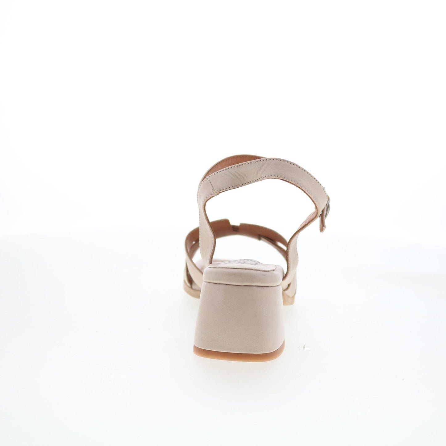 Miz Mooz Oakley Womens Beige Leather Hook & Loop Heeled Sandals Shoes