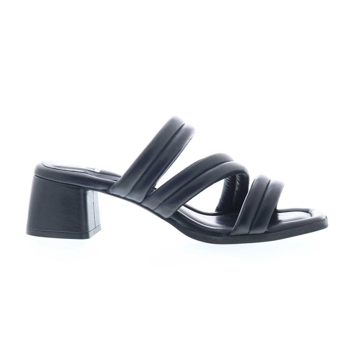 Miz Mooz Oceana Womens Black Leather Slip On Heeled Sandals Shoes
