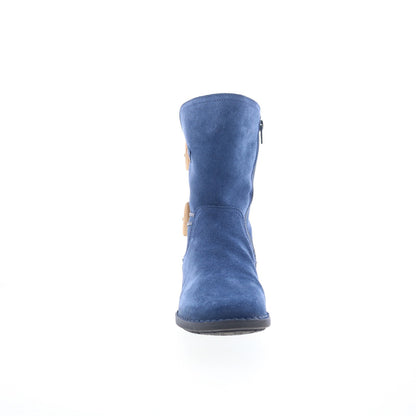 Miz Mooz Pamela Womens Blue Suede Zipper Casual Dress Boots