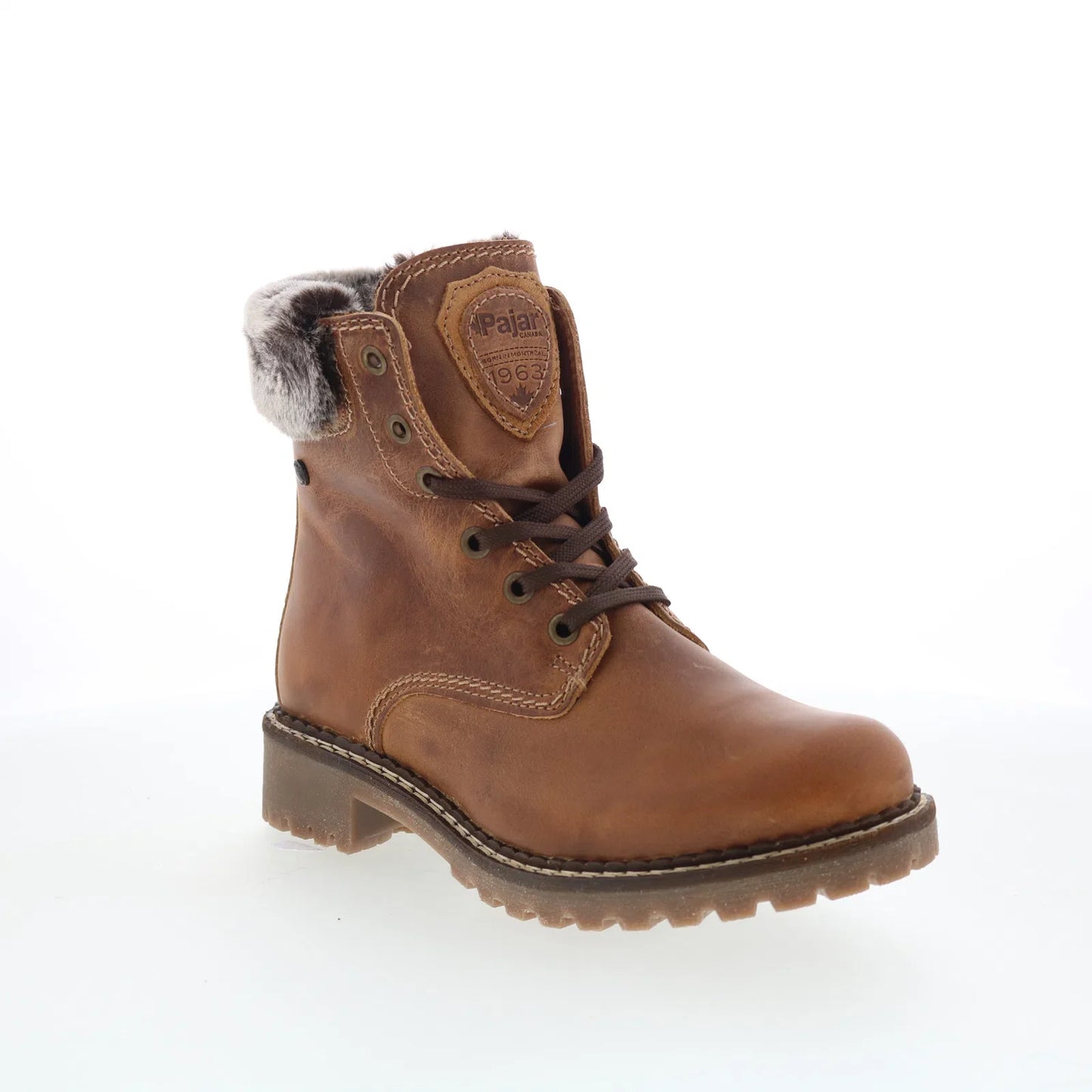Pajar Panthil 78198 Womens Brown Leather Lace Up Ankle & Booties Boots