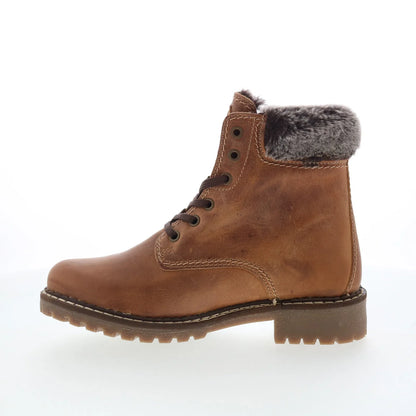 Pajar Panthil 78198 Womens Brown Leather Lace Up Ankle & Booties Boots