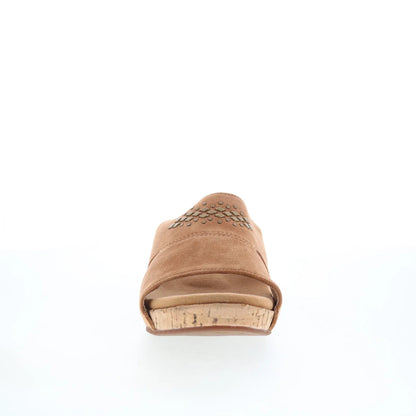 Spenco Passport Wedge SP1158SAD Womens Brown Leather Slides Sandals Shoes