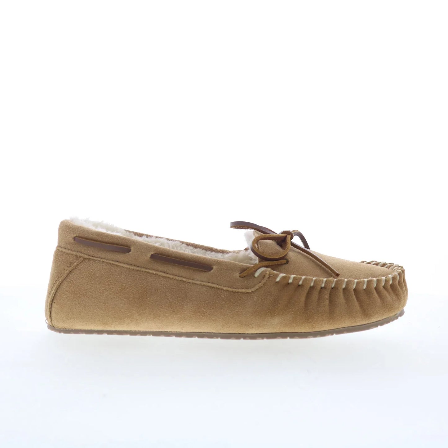 Minnetonka Petra Trapper 40683 Womens Beige Suede Loafer Slippers Shoes
