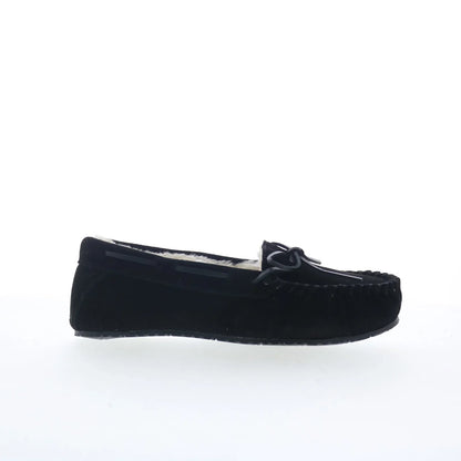 Minnetonka Petra Trapper 40698 Womens Black Suede Loafer Slippers Shoes