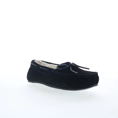 Minnetonka Petra Trapper 40698 Womens Black Suede Loafer Slippers Shoes