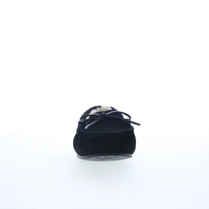 Minnetonka Petra Trapper 40698 Womens Black Suede Loafer Slippers Shoes