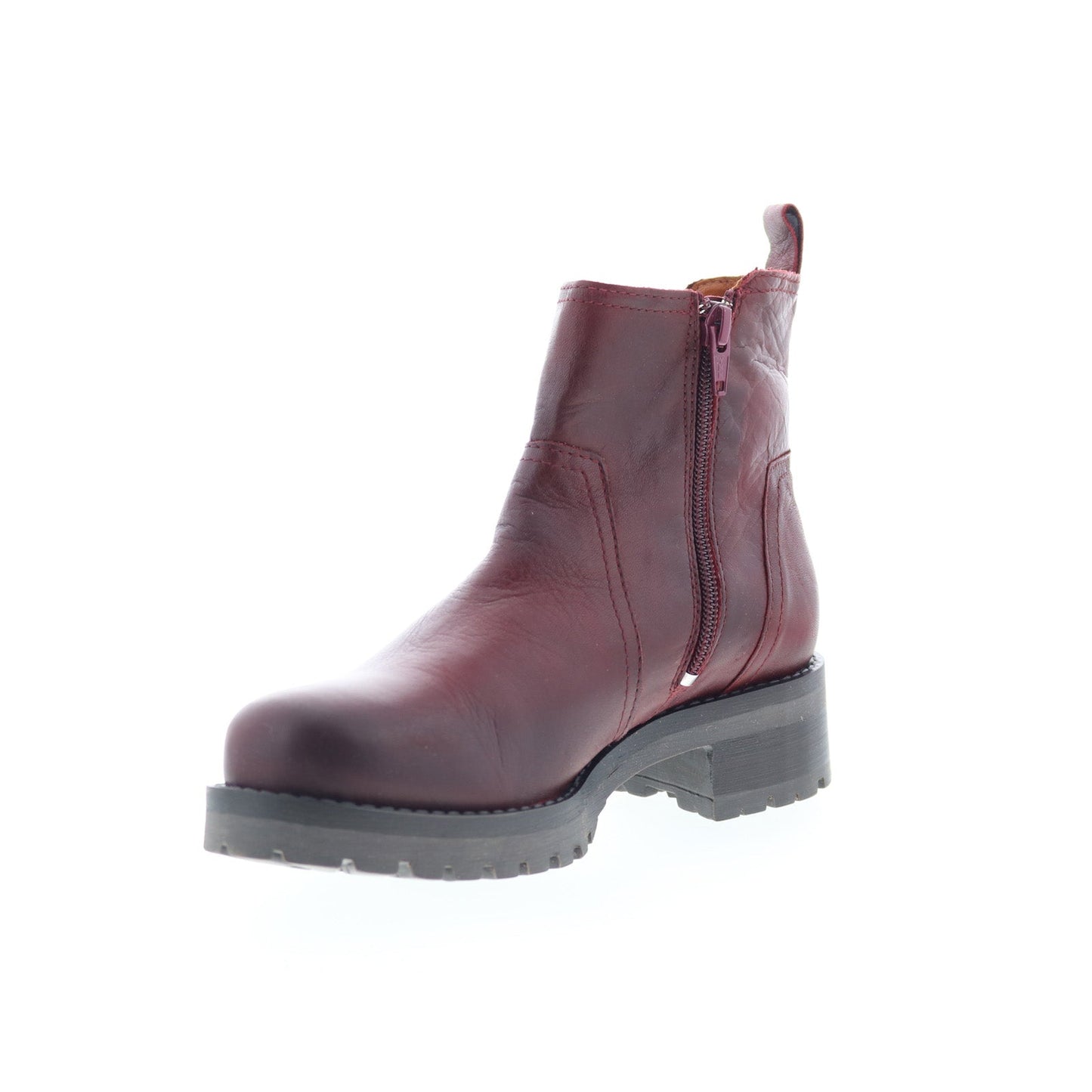 Miz Mooz Poolie Womens Burgundy Leather Zipper Ankle & Booties Boots